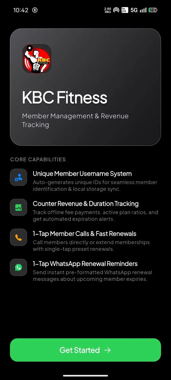 KBC Fitness App — Onboarding